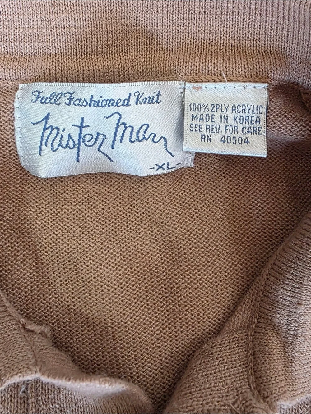 Vintage 70s Mister Man Colorblock Knit Polo Sweater XL